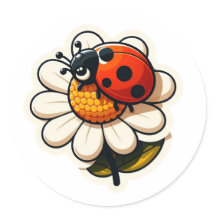 Ladybird on a flower art for kids