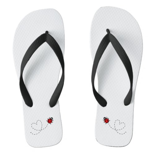 Ladybird Pattern Flip Flops