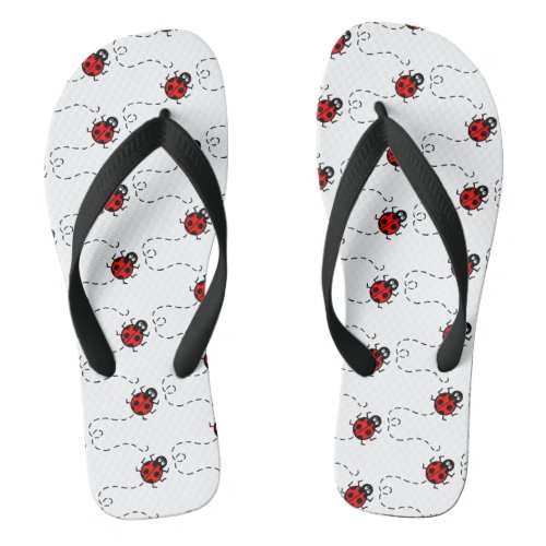 Ladybird Pattern Flip Flops