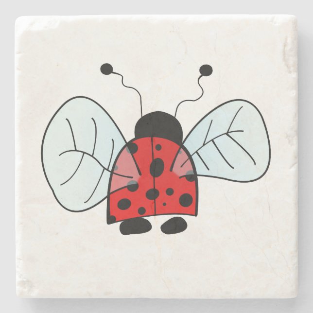 Ladybird Stone Coaster (Front)