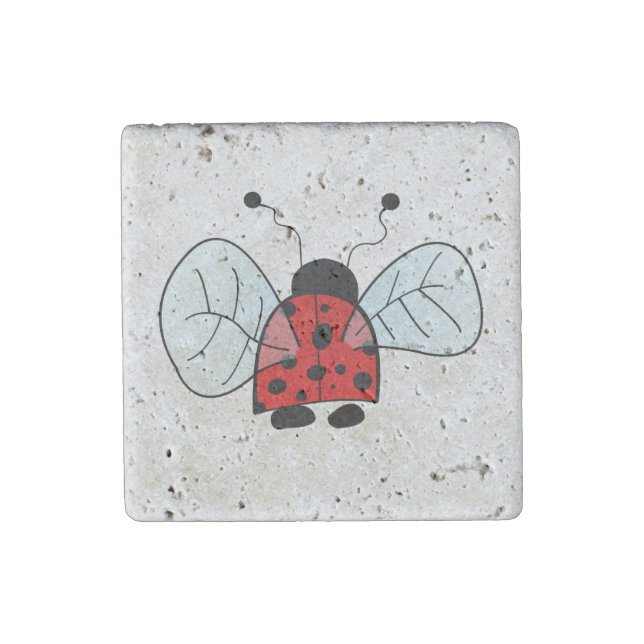 Ladybird Stone Magnet (Front)