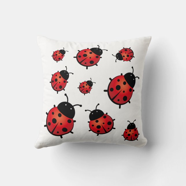 Ladybird Throw Pillow (Back)