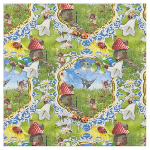 LADYBIRDS AND BUTTERFLIES FABRIC