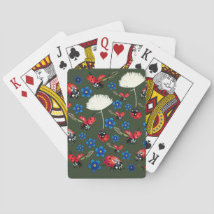 Ladybirds Flowers Playing Cards