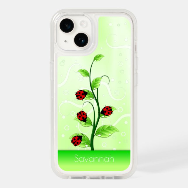 Ladybirds or Ladybugs on a Growing Green Vine Otterbox iPhone Case (Back)