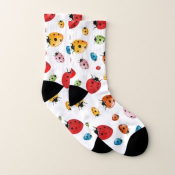 Ladybirds Pattern Socks by EveStock at Zazzle