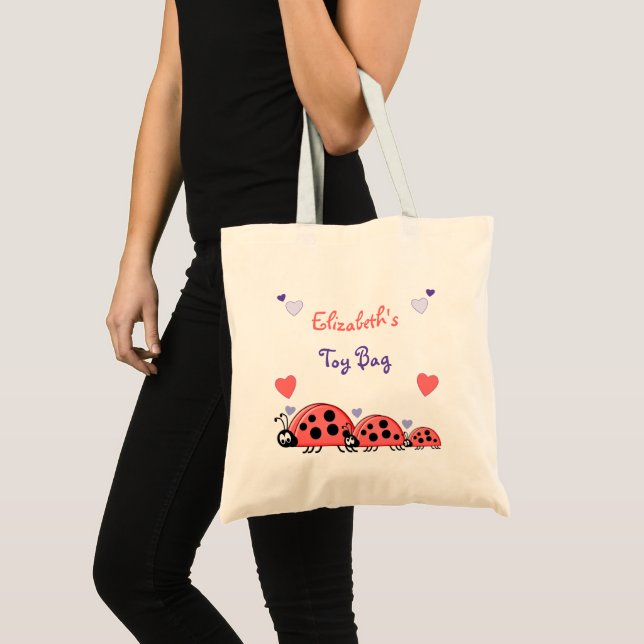 Ladybirds personalized toy tote bag (Front (Product))