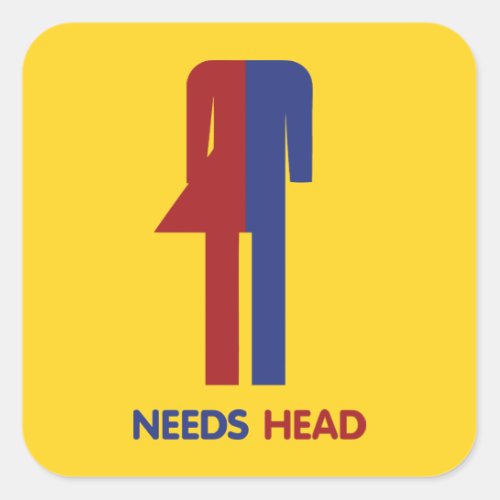 Ladyboy Needs Head Square Sticker