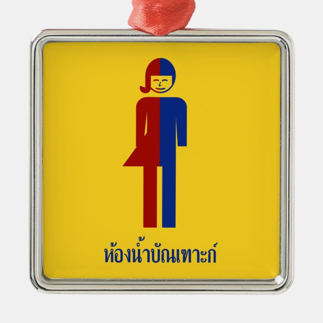 Ladyboy / Tomboy Toilet ⚠ Thai Sign ⚠ Metal Ornament (Front)