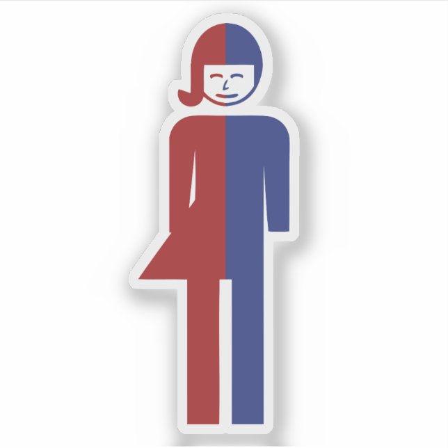 Ladyboy / Tomboy Toilet ⚠ Thai Sign ⚠ Sticker (Front)