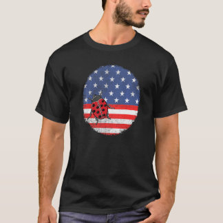 Ladybug 4th Of July Entomologists Bug American Usa T-Shirt