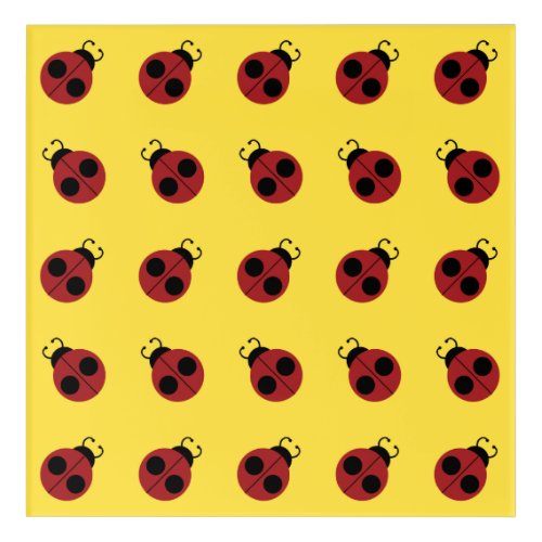 Ladybug 60s retro cool red yellow acrylic print