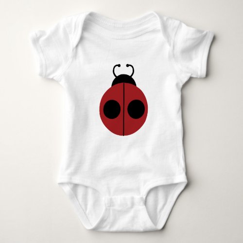 Ladybug 60s retro cool red yellow baby bodysuit