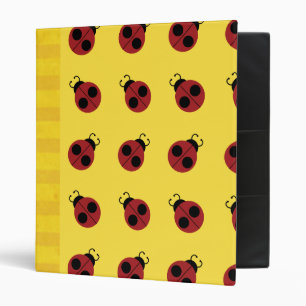 Ladybug 60s retro cool red yellow binder