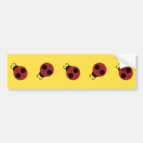 Ladybug 60s retro cool red yellow bumper sticker