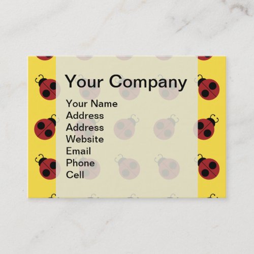 Ladybug 60s retro cool red yellow business card