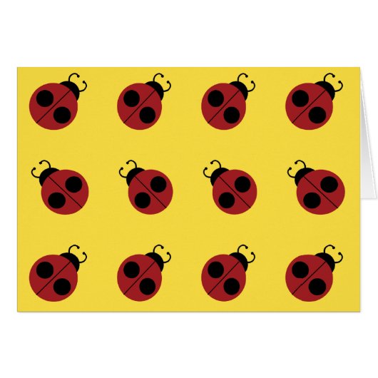 Ladybug 60s retro cool red yellow cards (Front Horizontal)