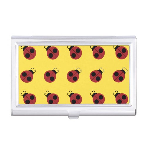 Ladybug 60s retro cool red yellow case for business cards