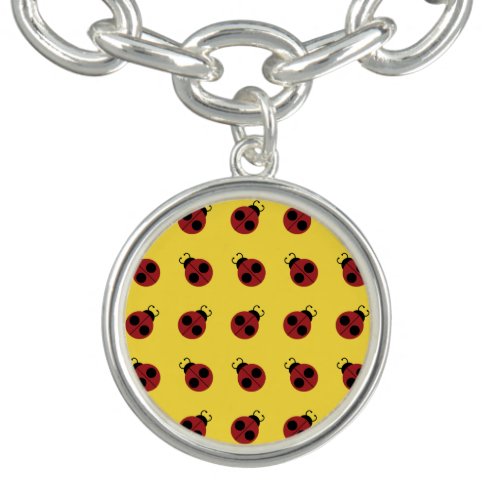 Ladybug 60s retro cool red yellow charm bracelet