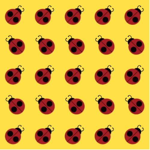 Ladybug 60s retro cool red yellow cutout