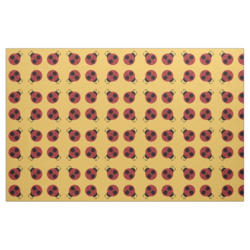 Ladybug 60s retro cool red yellow fabric