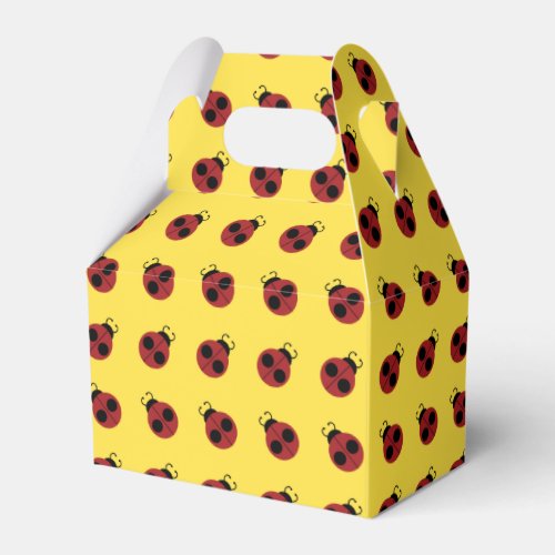 Ladybug 60s retro cool red yellow favor boxes