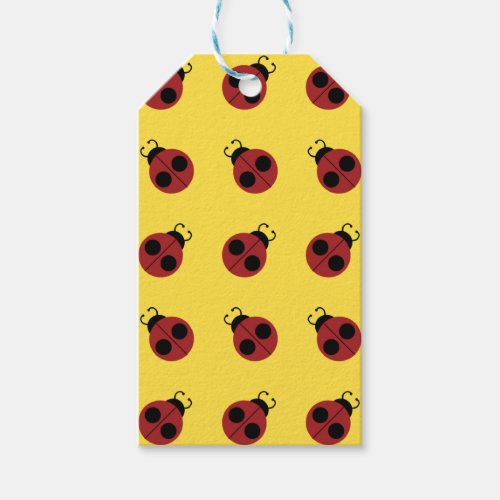 Ladybug 60s retro cool red yellow gift tags