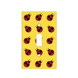 Ladybug 60s retro cool red yellow light switch cover