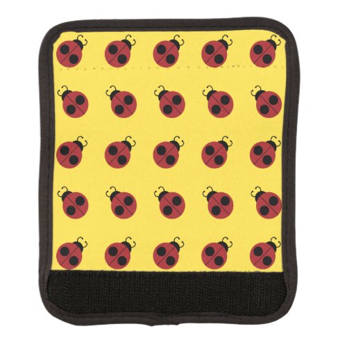 Ladybug 60s retro cool red yellow luggage handle wrap