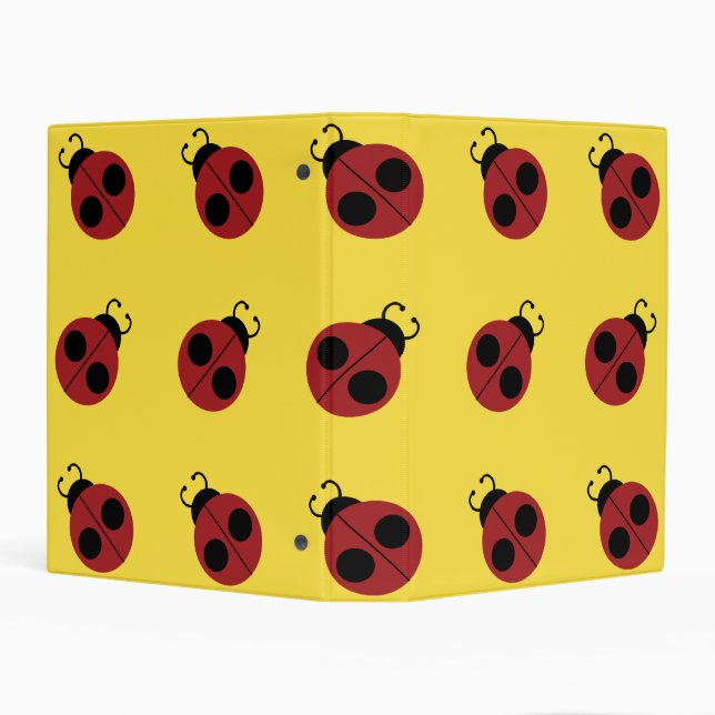 Ladybug 60s retro cool red yellow mini binder (Background)