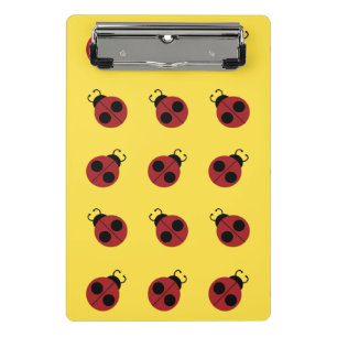 Ladybug 60s retro cool red yellow mini clipboard