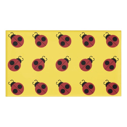 Ladybug 60s retro cool red yellow name tag