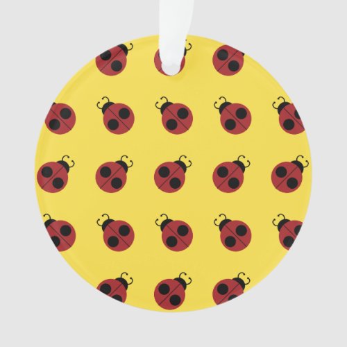 Ladybug 60s retro cool red yellow ornament