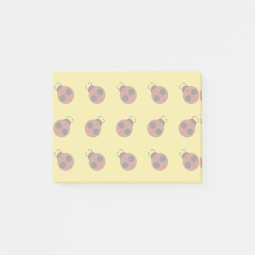 Ladybug 60s retro cool red yellow post_it notes