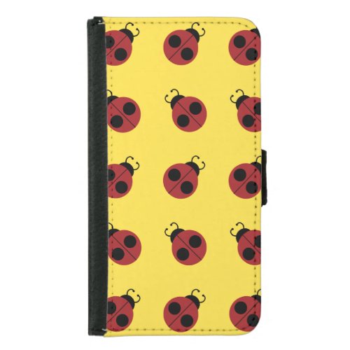 Ladybug 60s retro cool red yellow wallet phone case for samsung galaxy s5