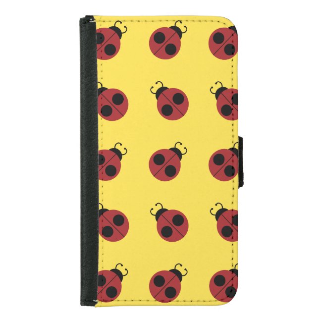 Ladybug 60s retro cool red yellow samsung galaxy wallet case (Front)