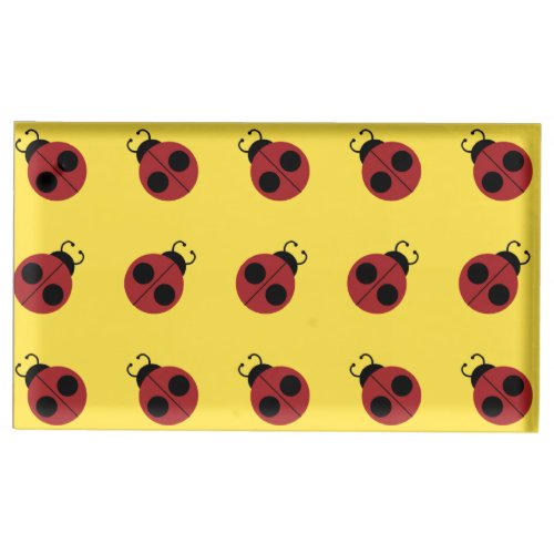 Ladybug 60s retro cool red yellow table card holder
