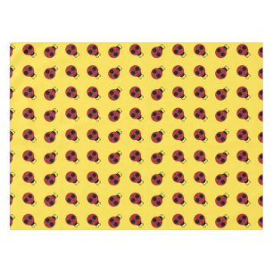 Ladybug 60s retro cool red yellow tablecloth