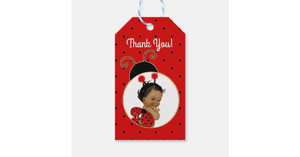 Ladybug African American Baby Girl Red Black Gift Tags Zazzle Com
