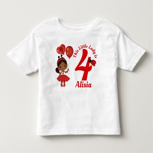 Ladybug African American Girl Toddler T_Shirt