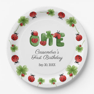 Ladybug Alphabet Letter Kids 1st Birthday Welcome Paper Plates