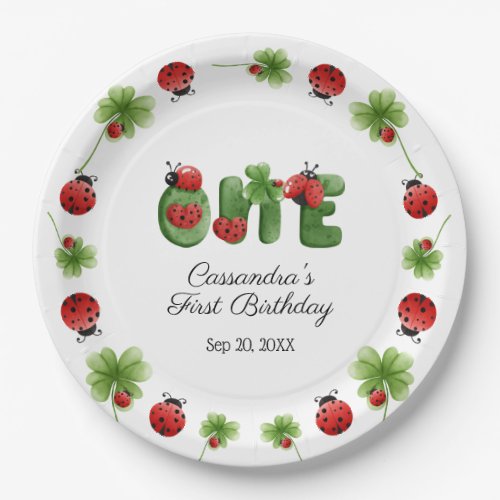 Ladybug Alphabet Letter Kids 1st Birthday Welcome Paper Plates