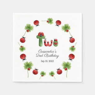 Ladybug Alphabet Letter Kids 2nd Birthday Welcome Napkins