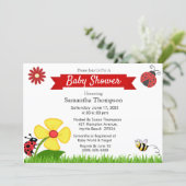 Ladybug and Bee  Baby Shower Invitation (Standing Front)