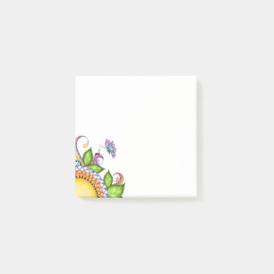 Ladybug and Butterfly Doodle Flower Post-it Notes
