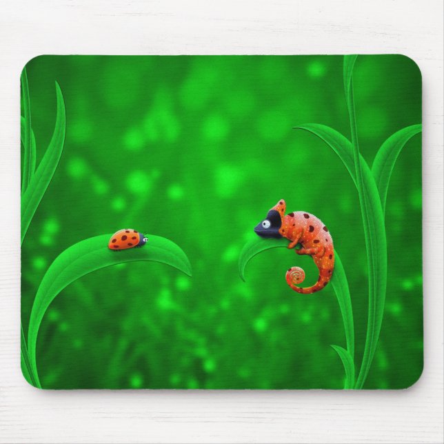 Ladybug and Chameleon Mouse Pad (Front)