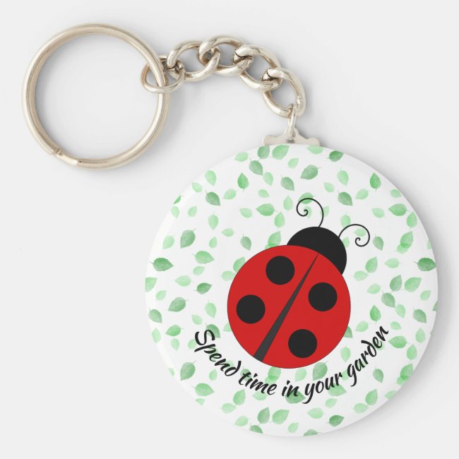 LadyBug and Leaves Design Keychain
