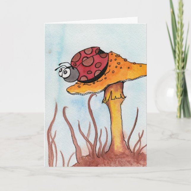 Ladybug and Mushroom Card (Front)