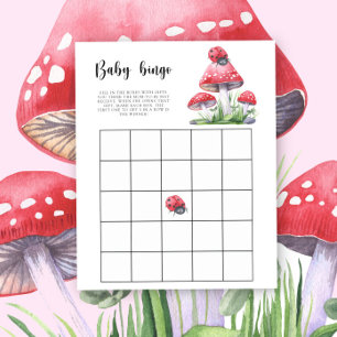 Ladybug and mushrooms - Baby shower bingo game
