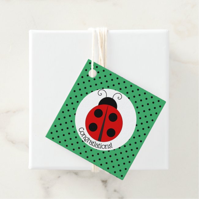 Ladybug and Polka Dots Design Favor Tags
